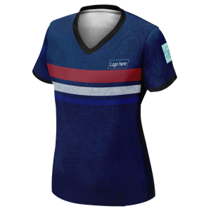 로고가 있는 여자 멋진 프랑스 월드컵 맞춤형 축구 유니폼