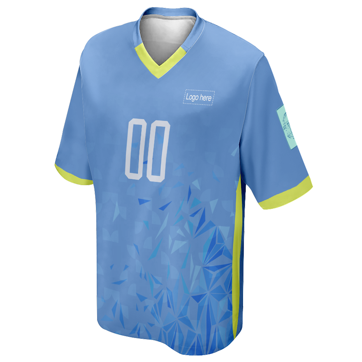 남자의 인쇄된 우루과이 월드컵 로고가 있는 맞춤 축구 유니폼
